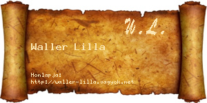 Waller Lilla névjegykártya